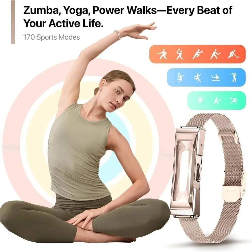 Smart Health Wristband, Wearable Activity & Fitness Tracker Band - Rose Gold